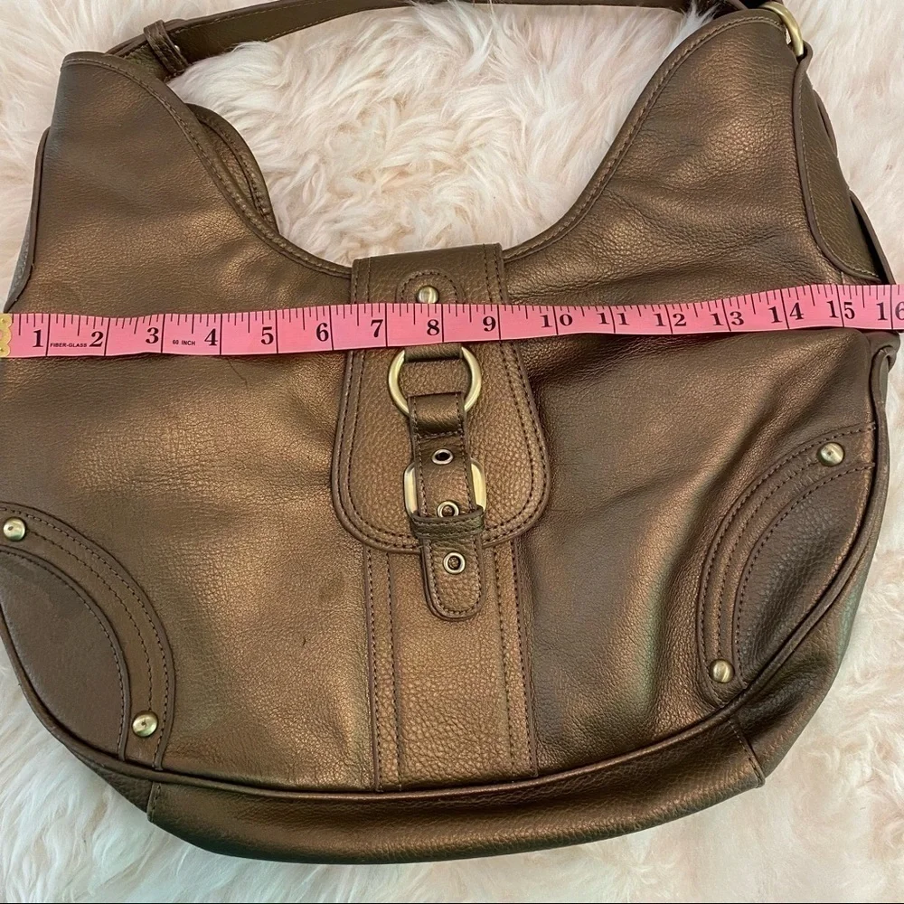 Vintage gold genuine leather Coldwater Creek hobo bag shoulder bag purse bronze